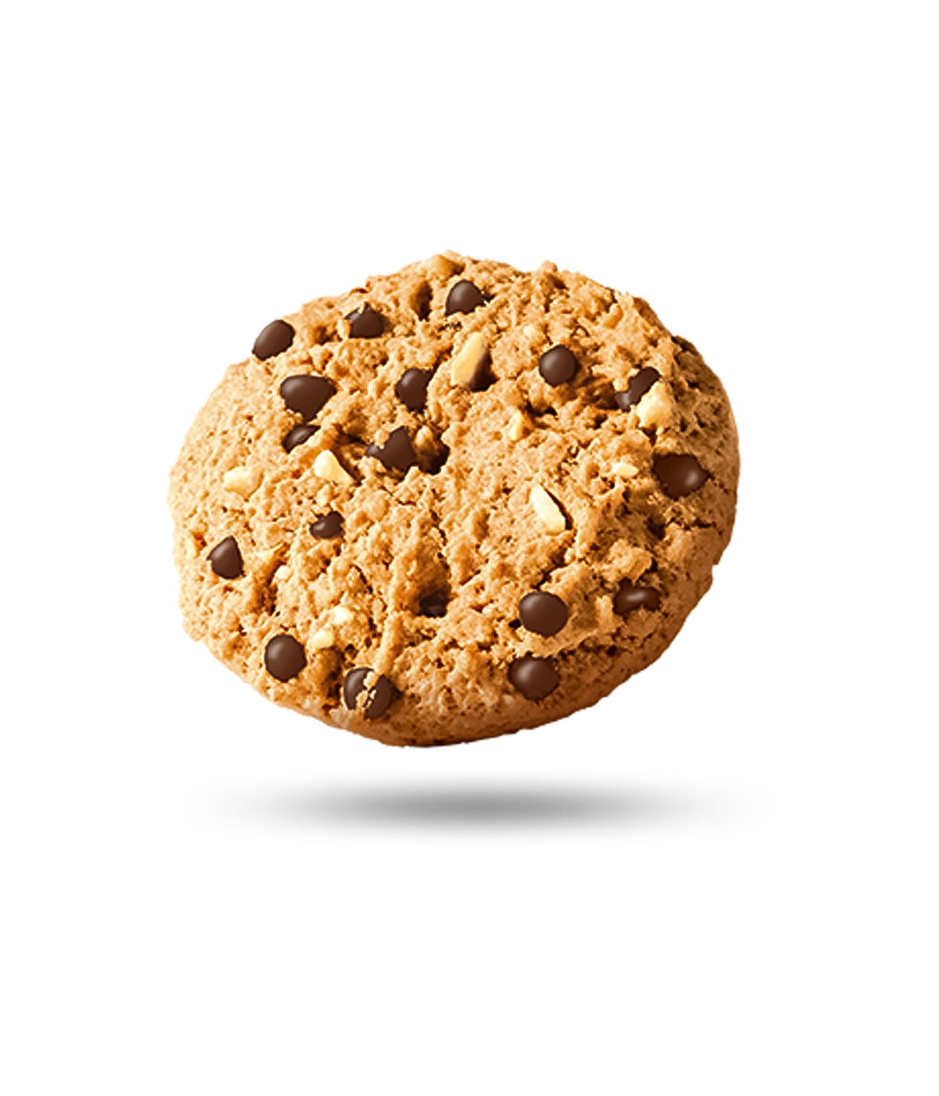 MINI COOKIES CON GOCCE DI CIOCCOLATO E NOCCIOLE(CARTONE DA 8 BUSTE DA 450 G)